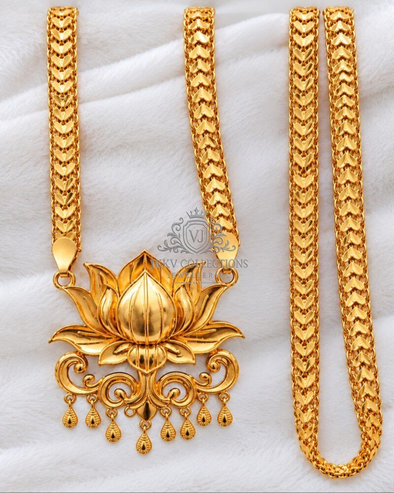 24 Inches micro plated Lotus Dollar Chain
