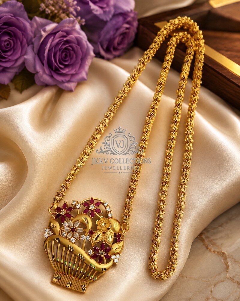 24 Inches Micro plated Chain With Forming Big Size Flower pot Dollar